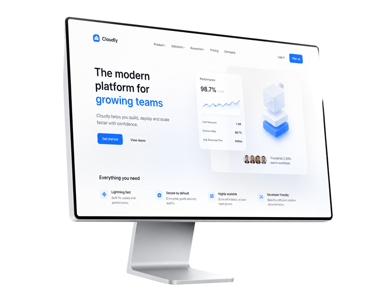 Mockup nowoczesnej strony internetowej